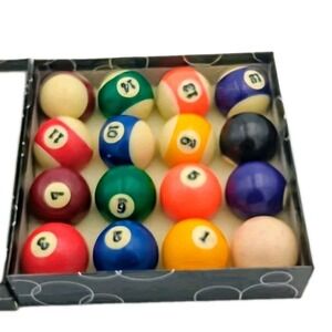 Vintage Billiard Pool Balls Full Set 2¼" Standard Size 1980s Used Lot